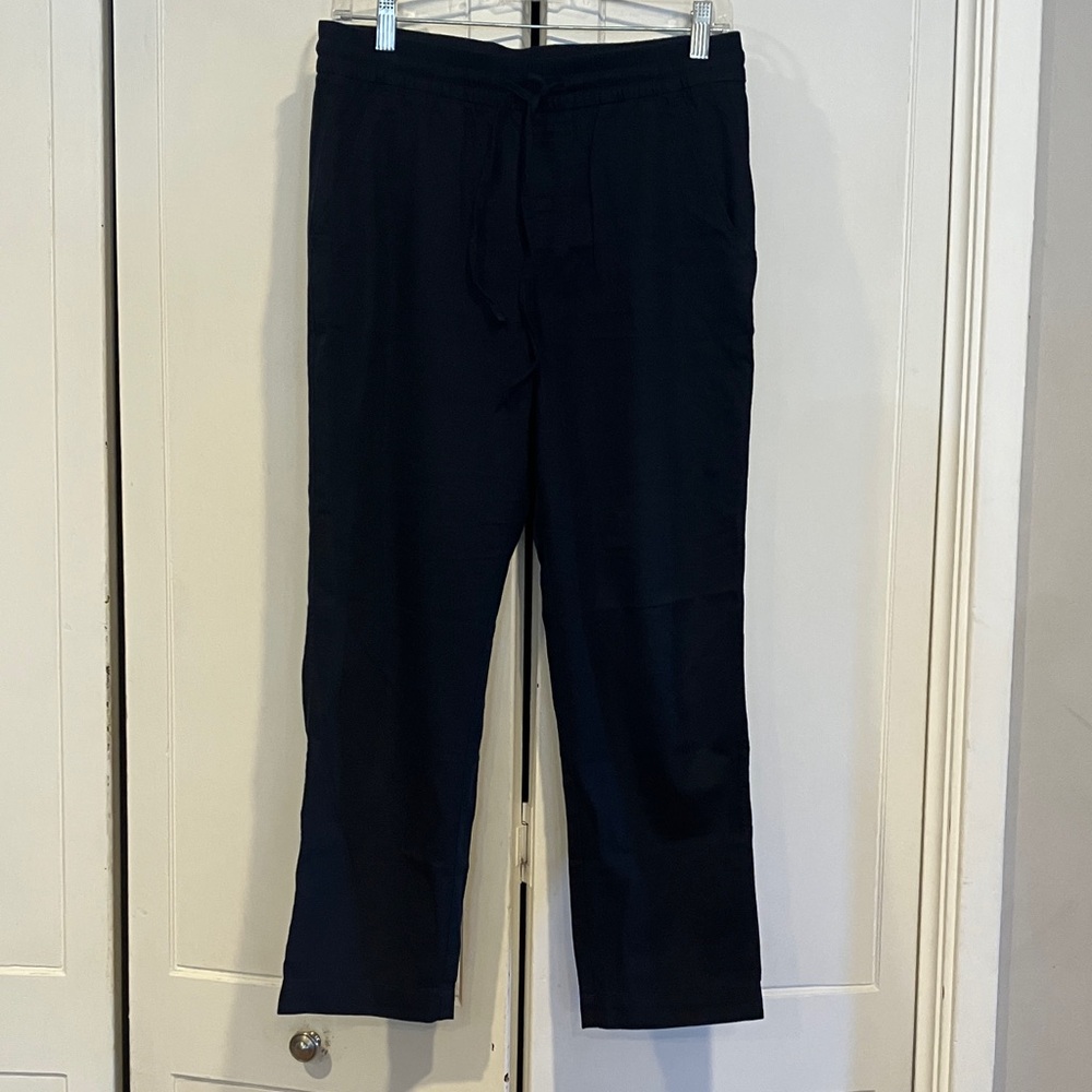 Women's Straight-Leg Drawstring Pants - Black